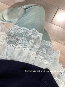 Váy Ngắn Xếp Ly Ren Tua Rua Mùa Xuân Thu Đông Xuân Váy Nửa Người Phụ Nữ Váy Ngắn Xếp Ly Tua Rua