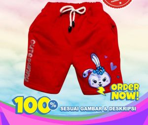 celana pendek anak perempuan motif cute 1-11 tahun.COD