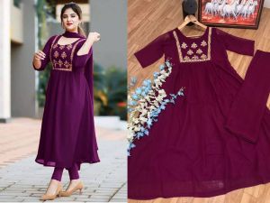 [PRE-ORDER] Georgette Embroidery Kurti & Dupatta Only - No Pant(ETA:2023-05-30)