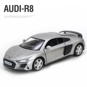 1:36 Scale Audi R8 Alloy Diecast Cars Model Toy High Simulation Metal Body Doors Opened Pull Back Vehicles For Childrens Gifts
