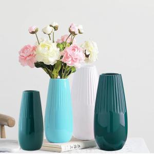 Nordic Simple Vertical Stripe Water Cultivating Vase White