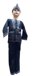 super disc stelan baju pangsi anak sekolah/baju adat/set baju pangsi plus iket motif sama/baju pangsi batik