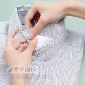 10 Pcs Collar Fixed Sticker Clear Self-adhesive Collar Tape Anti-warping School Student Triangle No Curl Collar For Polo Shirt