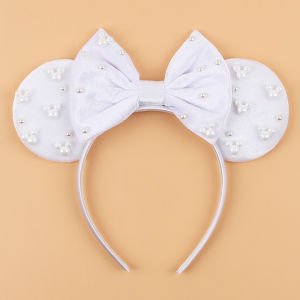 Disney Mickey Girl 3.3" Velvet Ear Headband For Girls Soft Butterfly Knot Headband Halloween Party Christmas Hair Accessories