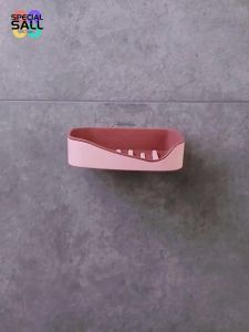 Hard Plastic Soap Dish Wall Mounted Non Drilling Rack Double-layer Sponge Support Bathroom Storage Accessories Household Items