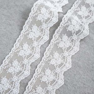 (1 Yard/roll) Width 8cm Soft Cotton Thread Embroidered Lace Dress Design Paired with Handmade Diy