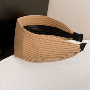 เครื่องประดับผมผ้าไหมพรมสไตล์ฝรั่งเศสสำหรับผู้หญิง ขอบกว้าง กันลื่น ทรงสูง ทรงหัว ดีไซน์เรียบง่าย เครื่องประดับผมแบบยืดหยุ่น