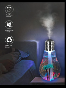 Bulb Humidifier 400ml USB Portable 7-Color LED Night Light Mini Desk Mist Sprayer for Home Office Bedroom Decor