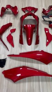 ชุดสี Wave 110i 2021-2024 รวม 13 ชิ้น สีแดงล้วน ไม่ติดลาย สำหรับมอเตอร์ไซค์