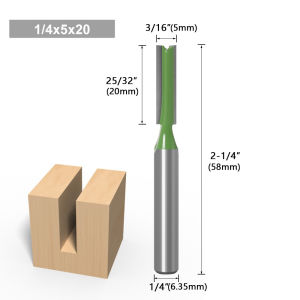 1pc 1/4′′ 6mm Shank Straight Bit Tungsten Carbide Single Double Flute Router Bit Wood Milling Cutter For Woodwork Tool MC06020