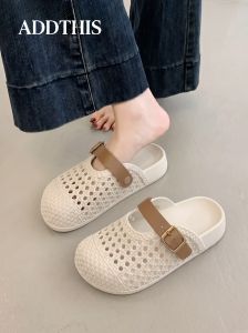 ADDTHIS | Dép Hè Thoáng Khí Chống Trượt Thiết Kế Đóng Mũi Cho Nữ