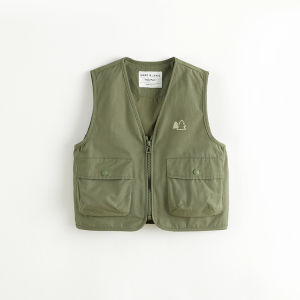 Marc&Janie | Multi-Pocket Sleeveless Workwear Style Vest for Spring Autumn