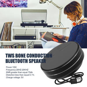 ♥ SFREE Shipping ♥ TWS bone conduction Bluetooth speaker TWS wireless vibration speaker Card insertion suction cup subwoofer speaker