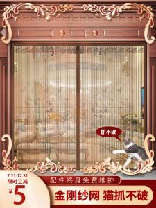 High-End Villa Rural Use Mosquito-Resistant Full Magnetic Strip Diamond Mesh Door Curtain New Style Summer Screen Door Home Decor