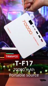 Tranyoo F17 70000mAh 22.5W High-Quality Large Capacity Original Power Bank Portable Original Brand Fast Charging Power Bank Charger Station Type C for Android iPhone HUAWEI Samsung Xiaomi OPPO vivo realme