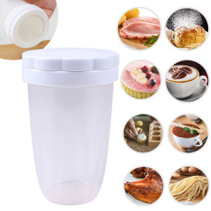 Dụng Cụ Rắc Bột Làm Bánh Tại Nhà Có Nắp Đậy Bằng Nhựa Dụng Cụ Rây Đường Bột Cho Phụ Kiện Làm Bánh Màu Trắng