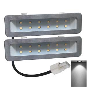 2x 220V 230V Range Hood Light with EL Socket 1.5W 120mm LED Kitchen Cooker Light Rectangle Smoke Ventilator Lamp White 6000K