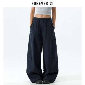 Forever 21 Retro Drawstring Wide Leg Workwear Pants Womens Low Waist Drapey Slimming Casual Trousers Summer New Arrival