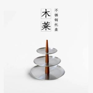 Stainless Steel Multi-layer Candy Display Stand Reception Desk Decoration Metal Tray Entrance Ornament French Style Geometry Surface