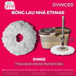 Bông lau thay thế cây lau nhà ETM466 - Màu Trắng (Thay thế được cho bộ lau nhà Locknlock ETM466)