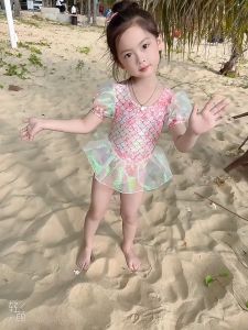 OKADY ชุดว่ายน้ำเด็กผู้หญิง ชุดว่ายน้ำแฟชั่น ชูดเจ้าหญิงเงือก ชูดว่ายน้ำวันพีช ชูดว่ายน้ำน่ารัก