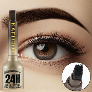 3 Colors 3D Dye Eyebrow pen Hairling Anti-smudge Waterproof Long Lasting Black Brown Large Brush Natural Wild Eye Makeup Cream