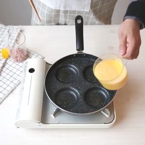 Fry Pan Teflon 4 Lubang Anti Lengket Penggorengan Telur Mata Sapi / Pancake Omelete Pan 4 Lubang