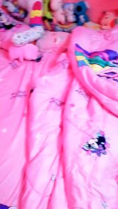 Cadar Minnie Mouse Unicorn Dreams Bedsheet 5in1 Fitted Queen King Cartoon Bedsheet With Comforter Set