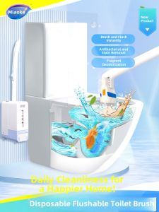 Miaojie New Disposable Flushable Toilet Brush Home Use No Dead Angles Bathroom Cleaning Tool for Toilet And Sanitary Room