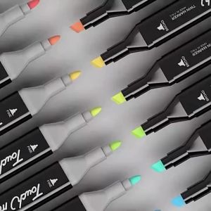 READY STOCK🔥24/30/48/60/80/168 Multi Colour Colors Graphic Student Children Art Tip Drawing Markers Pen 2 Ways Tip Warna