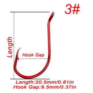 FishTrip Red Octopus Hooks 25-100PCS Circle Hook Offset 2X Strong Live Bait Barbed Carp Hook Saltwater Freshwater Catfish Bass