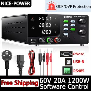 NICE-POWER 60V 20A High Power Programmable Lab Power Supply Adjustable Regulated Bench Power Supply with PC Software OCP/OVP Detection Memorizable Programmable Power Supply