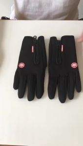 Autumn Winter Motorbike Gloves Windproof Anti-slip Touchscreen Fleece Keep Warm for Work Gloves Men Sports Bike Skiing Black