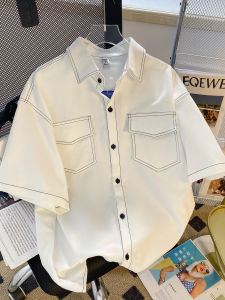 Japanese Style Ins Retro Short Sleeve Shirt Mens Summer Fashion Brand Cool and Wild Loose Fancy Niche Style Half Sleeve Shirt