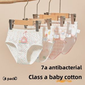4 Pack Comfortable Cute Cotton Underwear for Baby Girls Toddler Kids Soft Breathable No Wedgie Summer Thin Triangle Panties