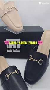 ALLAYA Sepatu Sandal Mules Wanita Heels 3CM BY FAINT - WARNA HITAMIVORY