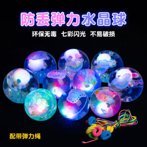 บอลกลมยืดหยุ่นขนาดใหญ่สำหรับเด็ก บล็อกแสงคริสตัล กระโดดกระโดดกลับมา บล็อกแสงสำหรับเด็กชายและเด็กหญิง ของเล่น
