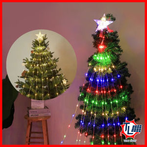 ไฟต้นคริสต์มาส Christmas lights ไฟปีใหม่ ไฟปาร์ตี้ ไฟงานเลี้ยง ไฟระย้า ประดับ ตกแต่ง ไฟต้นไม้ สวยๆ 193 LED ความยาว 2.1เมตร แสงวอร์มไวท์ แสงRGB