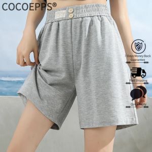 Cocoepps màu trơn quần short giản dị của phụ nữ mới cá tính quần nóng với A-line lỏng giản dị Quần Legging rộng Lụa băng bên ngoài để mặc quần