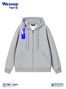 Wassup Spring Autumn Loose Mens Hoodie Cardigan Pure Color Couple Match Outerwear Jacket Comfortable Breathable Polyester