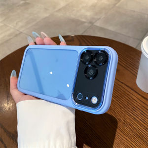Luxury Solid Color Matte Border Translucent Backplane Armor Phone Case For iPhone 17 18 Pro Max 15 14 16 Pro Bumper Back Cover
