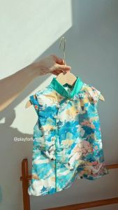 ชุดตรุษจีนเด็กพี่น้องสีฟ้า ตรุษจีน 2025