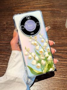 Creative Bellflower Design Phone Case for Honor X70/X50 Full Cover Lens Protection Transparent Shell Protective Cover for Women
