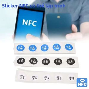10 Thẻ NFC 215 Dính Chắc 13.56Mhz Dung Lượng Cao 504 Byte Có Thể Lập Trình Tương Thích Với Android & iPhone Để Kiểm Soát Truy Cập