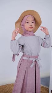 Baju Setelan Anak Perempuan Tanggung Blus Blouse dan Rok Usia 3 sampai 12 Tahun Naura Set Blouse By Hoofla Kids