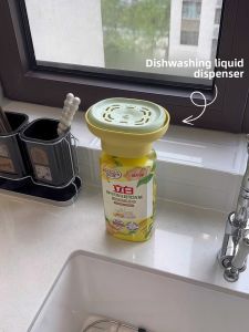 Kitchen Sink Dish Soap Dispenser Press Bottle Dishwashing Liquid Press Head Dish Brush Storage Box Essential Tool