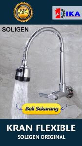 Kran Angsa Fleksibel NEW SOLIGEN PVC Chrome Keran Cuci Piring Tembok Sink WS1W WS2W WS4W WS1C WS2C