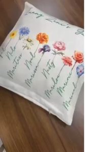 Transfer it Customized/Personalized Sublimation Linen Pillow case Floral Design