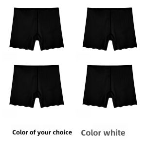 Miiow | Womens Ice Silk Safety Pants Thin Antibacterial Briefs Seamless Underwear Bottoming Tights Two-In-One Invisible Walkaway Protection