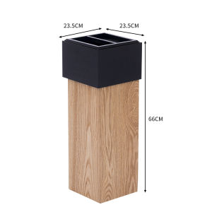 Hotel Wooden Stand Type Stainless Steel Ashtray Trash Can for Lobby Elevator Entrance KTV Corridor Commercial Use Household Garbage Can